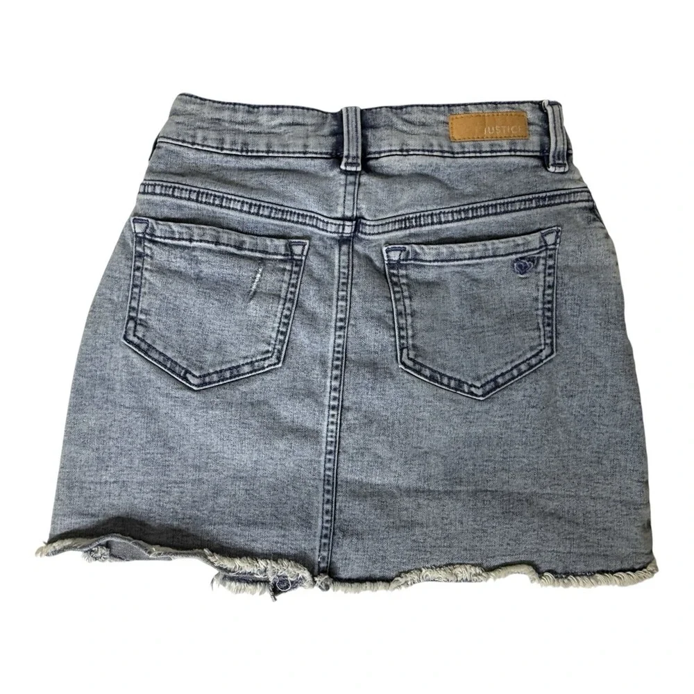 Justice Denim Acid Washed Mini Skort Girls 10 Pockets Distressed‎